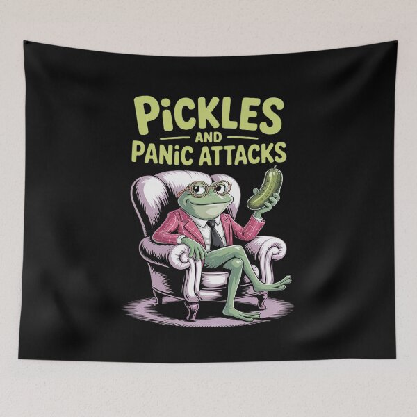 Item preview, Pickles Panic Attacks Mental health Funny Frog designed and sold by PeteHomenick.