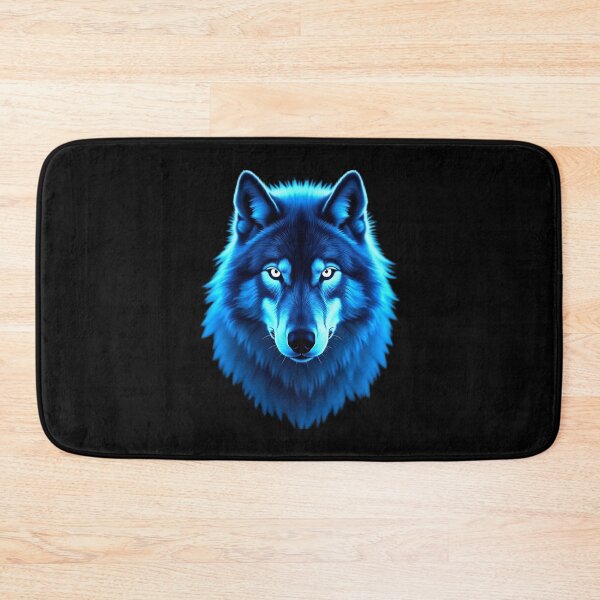 Item preview, Glowing Blue Neon Wolf Portrait designed and sold by Dakson Design - Fantasy Art.