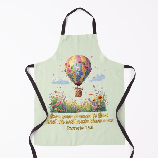 Item preview, Give Your Dreams to God – Proverbs 16:3 | Whimsical Christian Hot Air Balloon Art | Faith & Inspiration Floral Design designed and sold by AmenAlways.