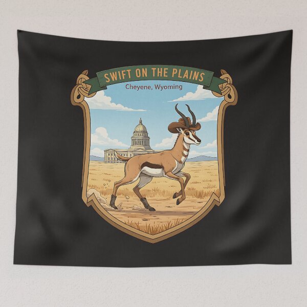 Item preview, Swift on the Plains Cheyenne Wyoming Pronghorn Cowboy designed and sold by PostersMode.