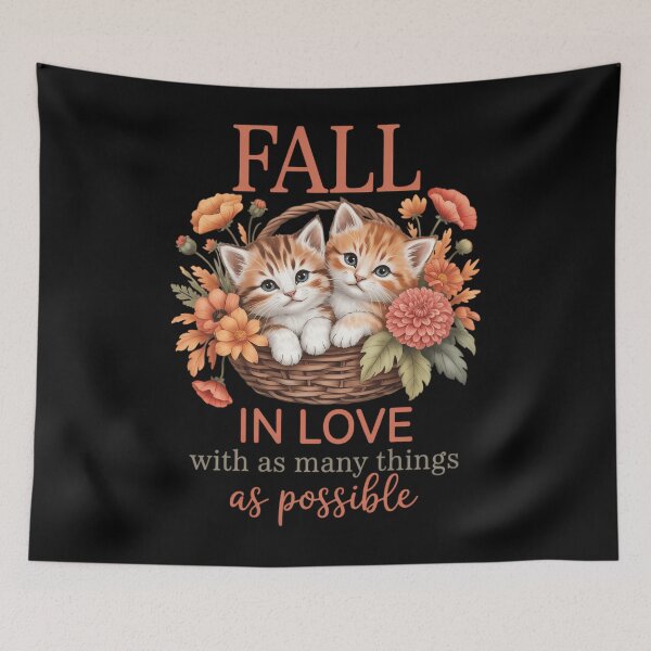Item preview, Fall In Love Cat Autumn Vibes Cozy Fall Season designed and sold by Moon-Ape.