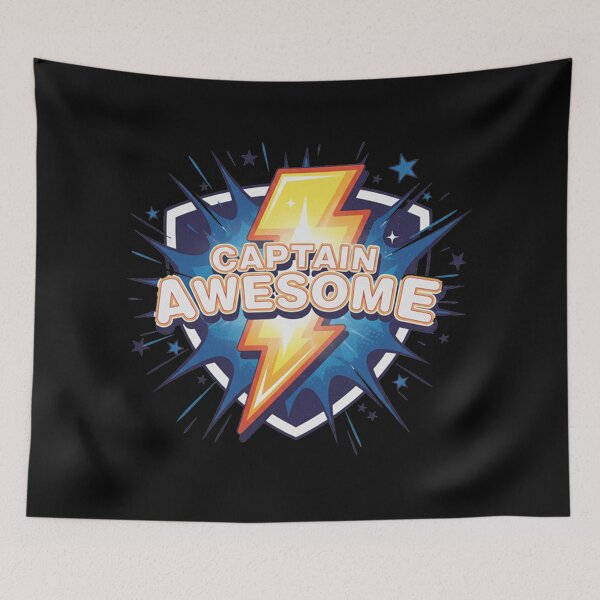 Item preview, CAPTAIN AWESOME T-Shirt | Retro Comic Book Lightning Hero Tee | Super Dad Funny Gift designed and sold by nhstaruna.