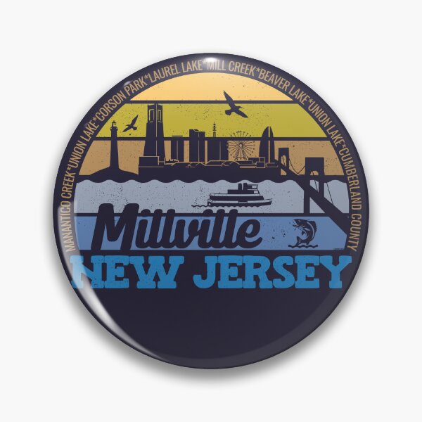 Item preview, Millville New Jersey Sunset Retro Vintage Local Pride Logo designed and sold by CRHPOD20.