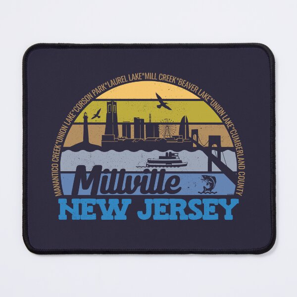 Item preview, Millville New Jersey Sunset Retro Vintage Local Pride Logo designed and sold by CRHPOD20.