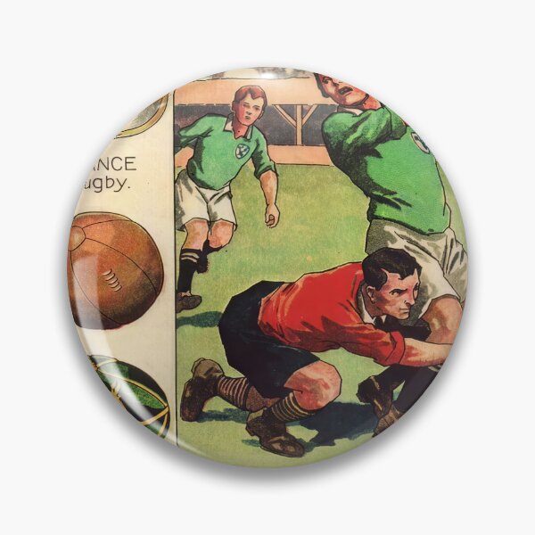 Item preview, Vintage Rugby & Football Caps Art | Early 20th Century Sports Illustration | Ireland vs Wales Rugby Match Scene designed and sold by artofuniverse.