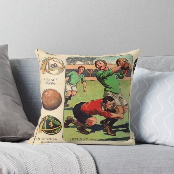 Item preview, Vintage Rugby & Football Caps Art | Early 20th Century Sports Illustration | Ireland vs Wales Rugby Match Scene designed and sold by artofuniverse.