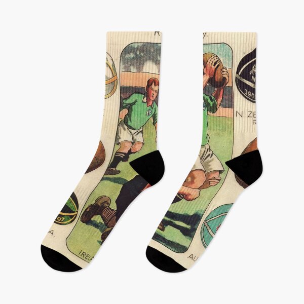 Item preview, Vintage Rugby & Football Caps Art | Early 20th Century Sports Illustration | Ireland vs Wales Rugby Match Scene designed and sold by artofuniverse.