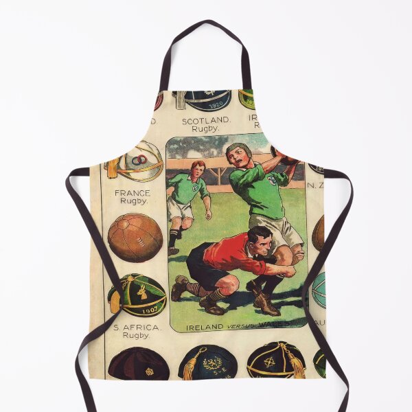 Item preview, Vintage Rugby & Football Caps Art | Early 20th Century Sports Illustration | Ireland vs Wales Rugby Match Scene designed and sold by artofuniverse.