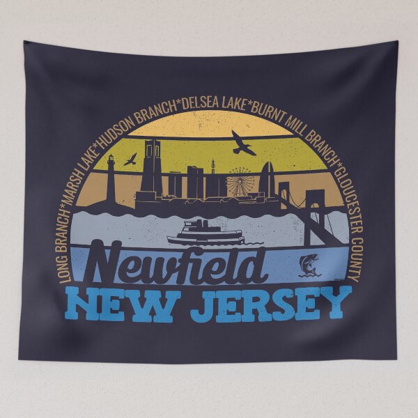 Item preview, Newfield New Jersey Sunset Retro Vintage Local Pride Logo designed and sold by CRHPOD20.