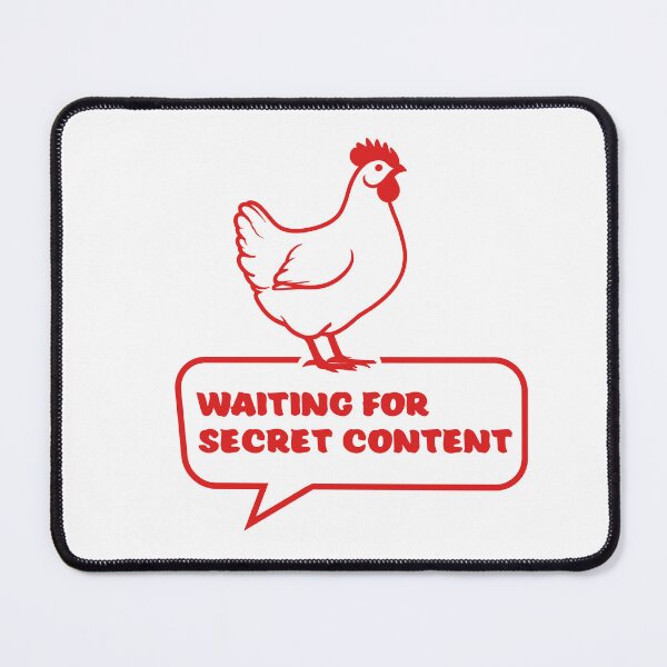 Item preview, Waiting for Secret Content – Funny Chicken Gamer Meme | Easter Egg Hunt Design designed and sold by Absyntart.