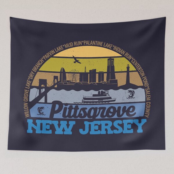 Artikelvorschau, Pittsgrove New Jersey Sonnenuntergang Retro Vintage Lokales Stolz-Logo entworfen und verkauft von CRHPOD20.