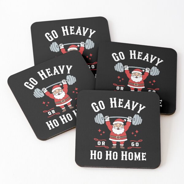 Item preview, Go Heavy or Go Ho Ho Home - Funny Santa Barbell Lift Christmas Gym Workout Design designed and sold by Brogress Project.