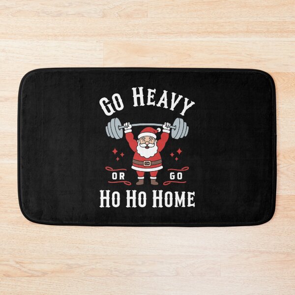 Item preview, Go Heavy or Go Ho Ho Home - Funny Santa Barbell Lift Christmas Gym Workout Design designed and sold by Brogress Project.