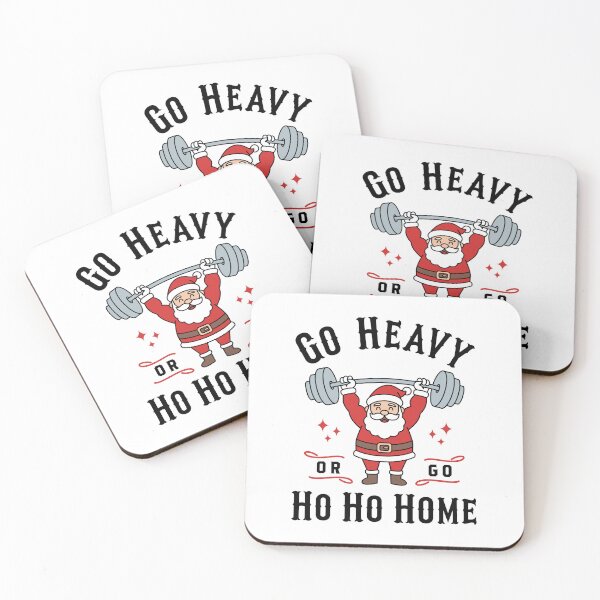 Item preview, Go Heavy or Go Ho Ho Home - Funny Santa Barbell Lift Christmas Gym Workout Design designed and sold by Brogress Project.