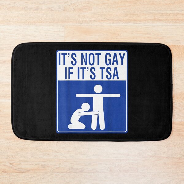 Item preview, It Is Not Gay If It's TSA Security Apparel T-Shirt - Black - Small - Men's - Unisex-Adults - Short Sleeve - V-Neck - Modern - Humorous - Travel - Cotton 50%, Polyester 50% designed and sold by LisaMCasares.
