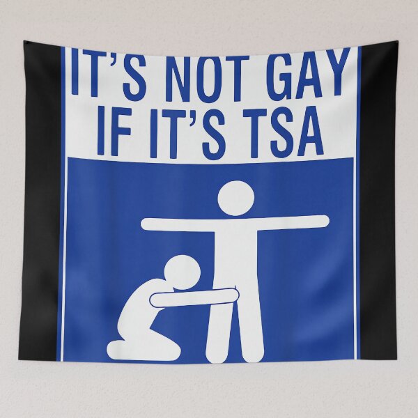 Item preview, It Is Not Gay If It's TSA Security Apparel T-Shirt - Black - Small - Men's - Unisex-Adults - Short Sleeve - V-Neck - Modern - Humorous - Travel - Cotton 50%, Polyester 50% designed and sold by LisaMCasares.