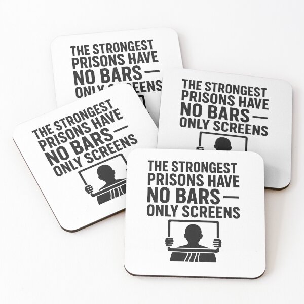 Item preview, The Strongest Prisons Have No Bars — Only Screens | Black & White Manifesto  designed and sold by Les-Ink-Studio.