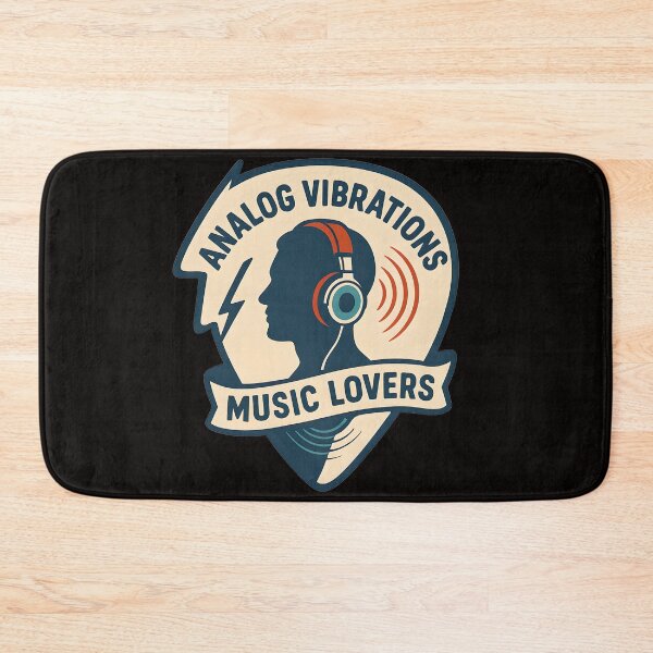 Artikelvorschau, Analog Vibrations – Musikliebhaber (Retro-Kopfhörer-Logo) entworfen und verkauft von Les-Ink-Studio.