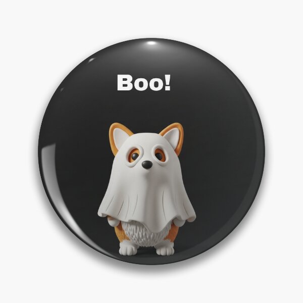 Item preview, "Boo!" The Ghostly Corgi Claymation Halloween designed and sold by April-Friends.