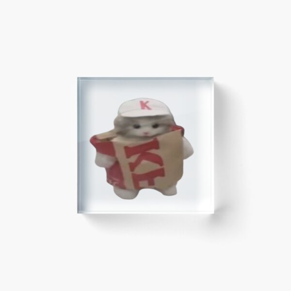 Artikelvorschau, süße Katze in KFC-Tüte entworfen und verkauft von Shrewd Mood.