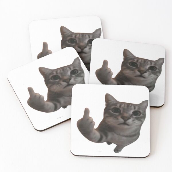 Item preview, AI cat showing middle finger designed and sold by Shrewd Mood.