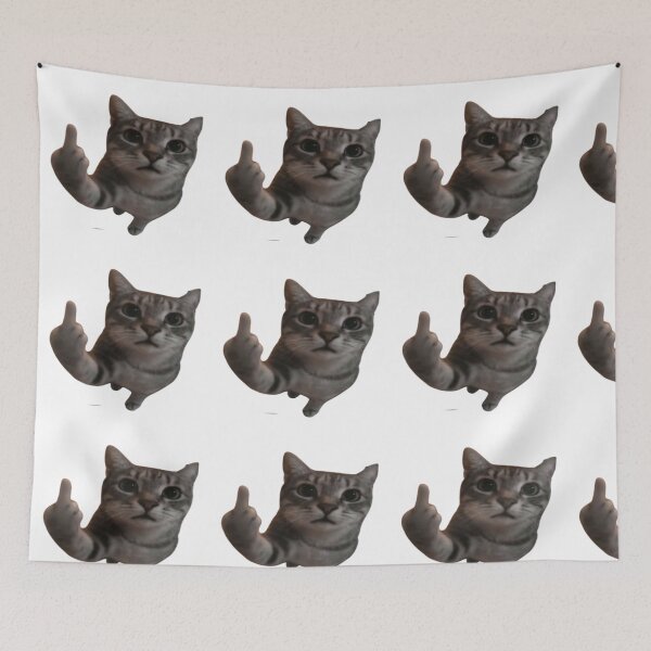 Item preview, AI cat showing middle finger designed and sold by Shrewd Mood.