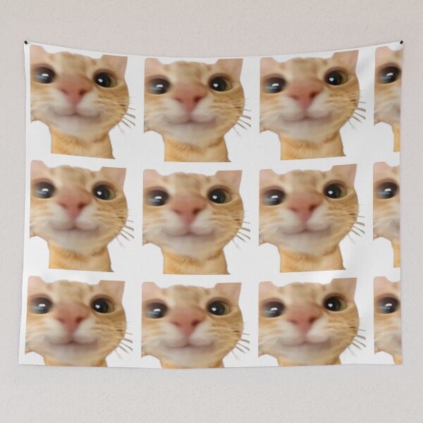 Item preview, cute happy cat meme designed and sold by Shrewd Mood.