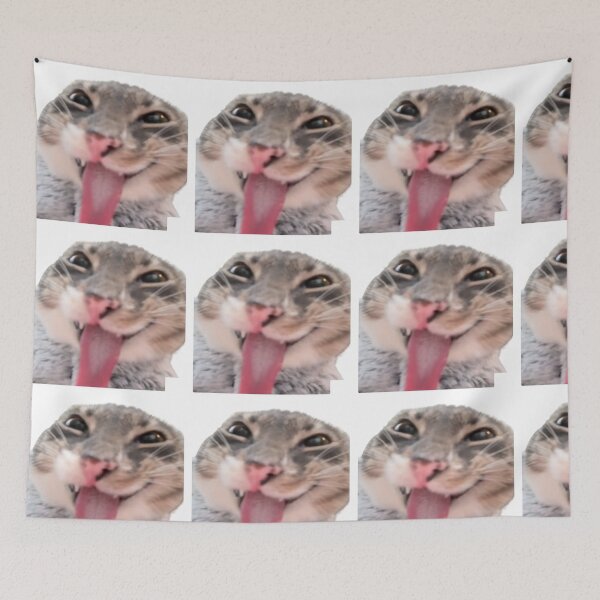 Item preview, cat with tongue out meme designed and sold by Shrewd Mood.
