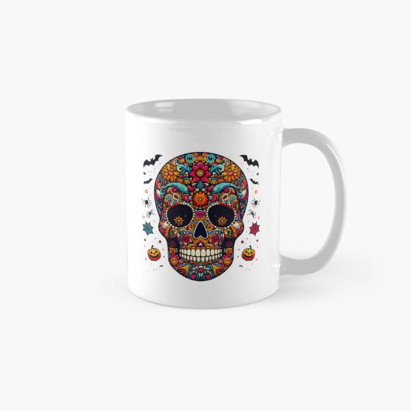 Aperçu de l'œuvre Crâne en sucre traditionnel d'Halloween, art mexicain créée et vendue par DrawDrip.