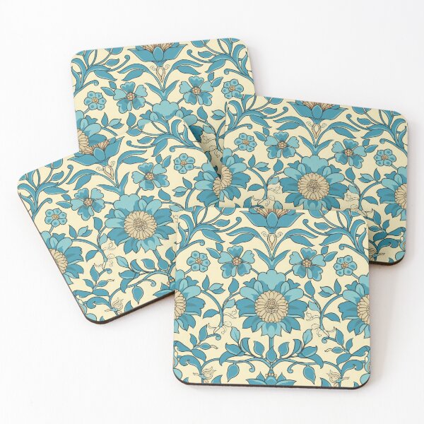 Item preview, Patrón floral sin costuras Art Nouveau de loto azul designed and sold by Atlas Kai.
