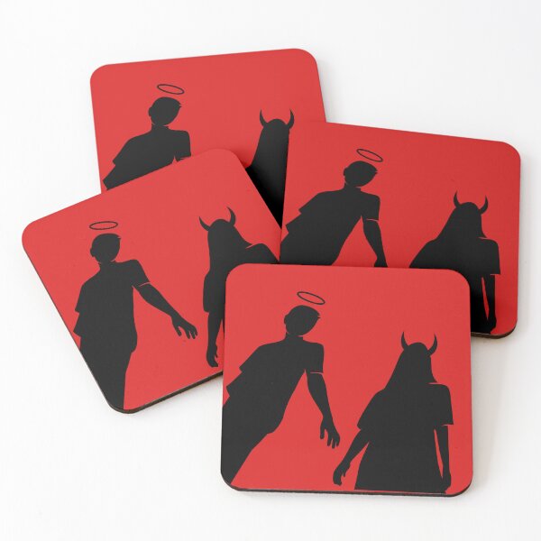 Item preview, Angel and Devil Couple Silhouette Sticker – Cute Matching Minimalist Design designed and sold by Minimum-Rage.