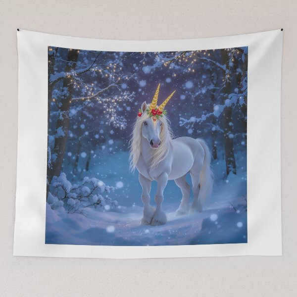 Item preview, Magical Christmas Unicorn in Enchanted Forest designed and sold by acceleratorhams.