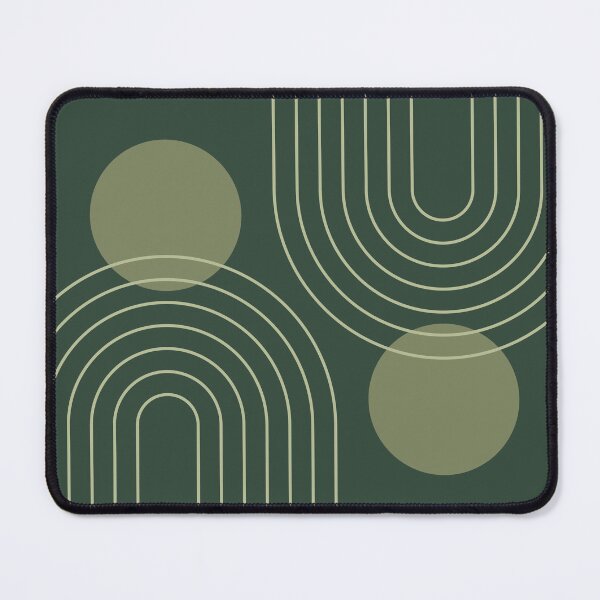 Item preview, Midcentury Modern Rainbow Sun Pattern a1 in Sage Pine Green designed and sold by nineFlorals.