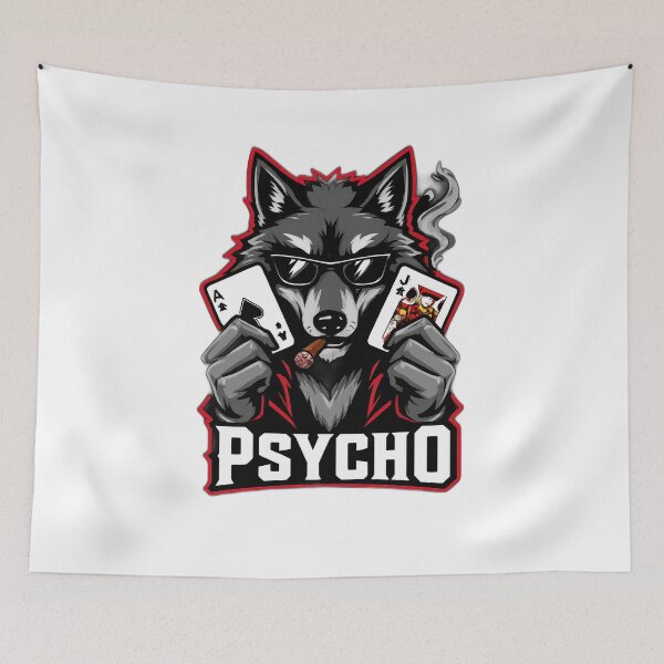 Item preview, Psycho Wolf Poker King – Bold Alpha Design designed and sold by Moriarty's Digital Visions.