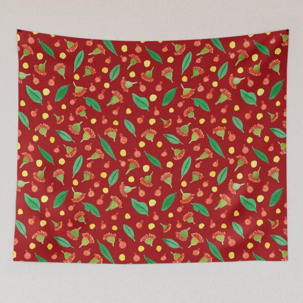 Item preview, Watercolour Christmas Flowering Gum Baubles Red designed and sold by Lozzie Eliza Designs.