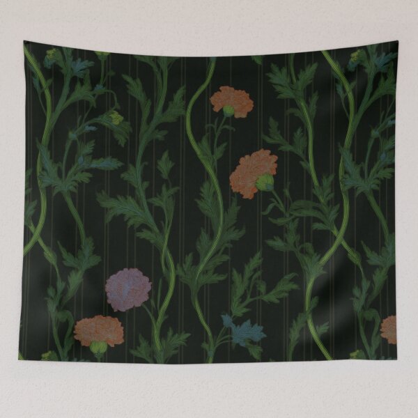 Item preview, Midnight Carnation Art Nouveau Floral Pattern designed and sold by Atlas Kai.