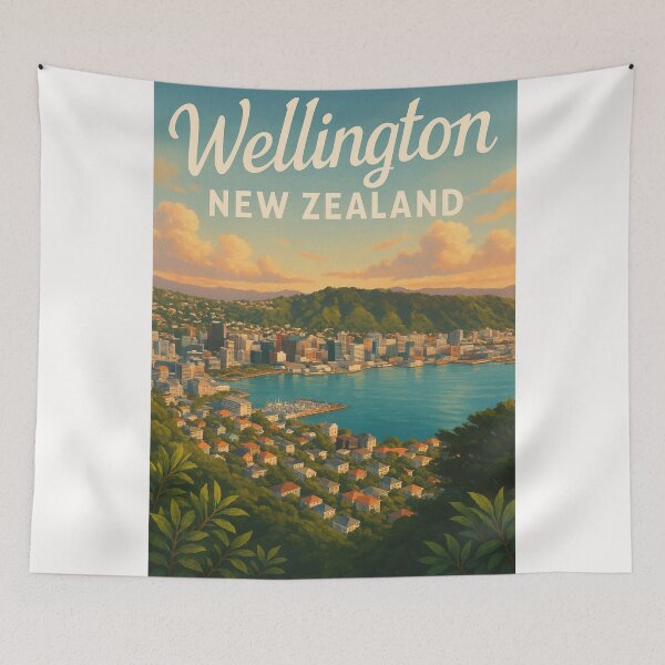 Item preview, Wellington City and Harbour from Mount Victoria, New Zealand designed and sold by Places On Earth.