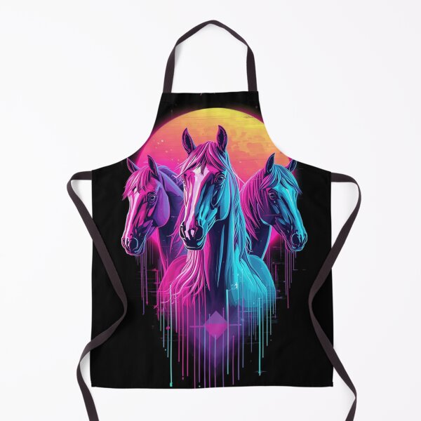 Item preview, Three Horse Moon-Neon Horses Under the Moon – Psychedelic Vaporwave Horse Design designed and sold by Tomasz  Siennicki.