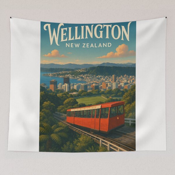Item preview, Wellington Cable Car Climbing Toward Kelburn Lookout, New Zealand designed and sold by Places On Earth.