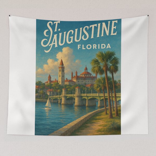 Item preview, Bridge of Lions and Historic Buildings in St. Augustine, Florida designed and sold by Places On Earth.