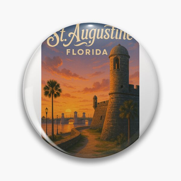 Item preview, Sunset Over Castillo de San Marcos and Bridge of Lions, St. Augustine designed and sold by Places On Earth.