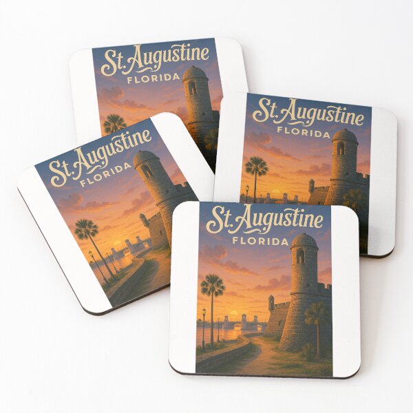 Item preview, Sunset Over Castillo de San Marcos and Bridge of Lions, St. Augustine designed and sold by Places On Earth.