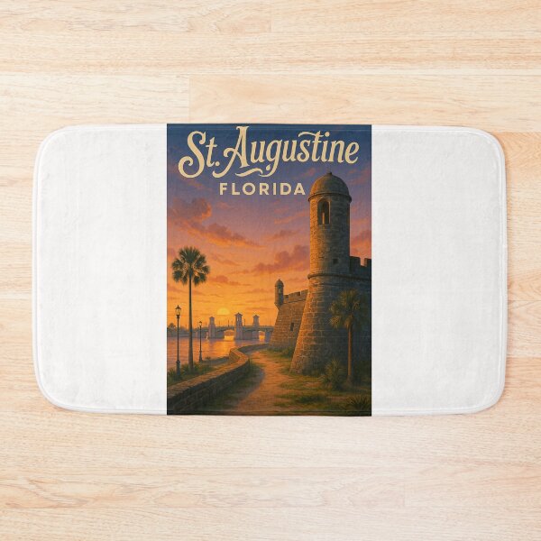 Item preview, Sunset Over Castillo de San Marcos and Bridge of Lions, St. Augustine designed and sold by Places On Earth.