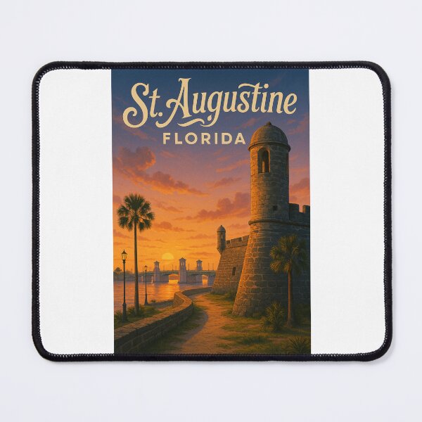 Item preview, Sunset Over Castillo de San Marcos and Bridge of Lions, St. Augustine designed and sold by Places On Earth.