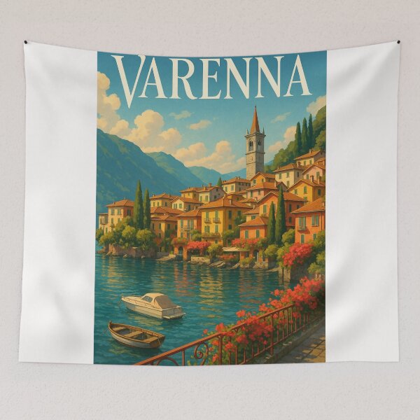 Item preview, Varenna Waterfront Promenade on Lake Como, Italy designed and sold by Places On Earth.
