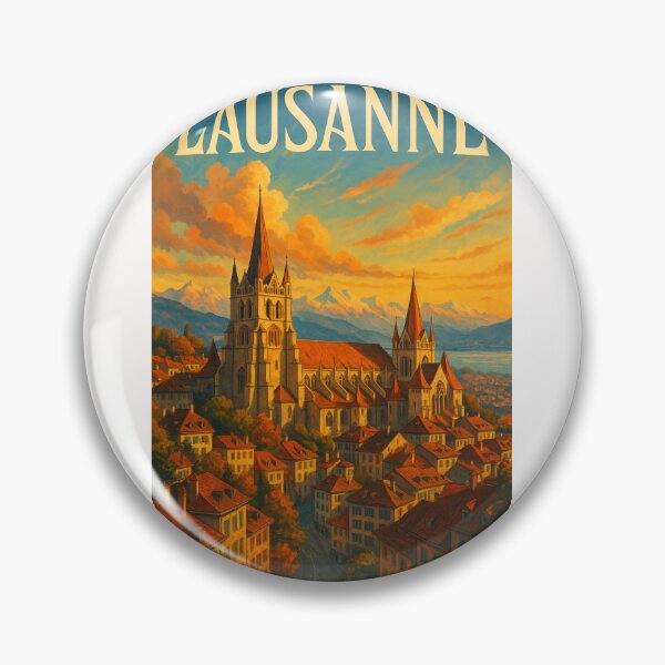 Item preview, Golden Sunset Over Lausanne Cathedral and Lake Geneva, Switzerland designed and sold by Places On Earth.