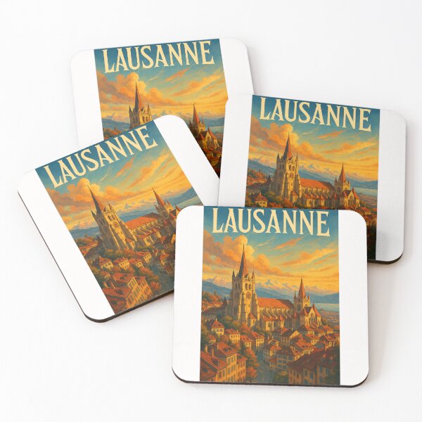 Item preview, Golden Sunset Over Lausanne Cathedral and Lake Geneva, Switzerland designed and sold by Places On Earth.