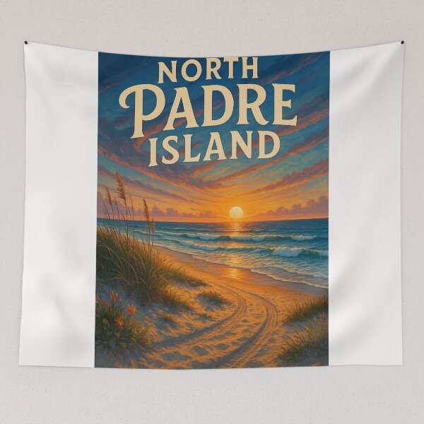 Item preview, Golden Hour Beach Tracks on North Padre Island, Texas designed and sold by Places On Earth.