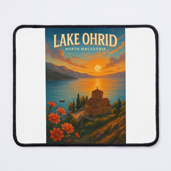 Item preview, Lakeside Evening at Saint John at Kaneo, Lake Ohrid designed and sold by Places On Earth.