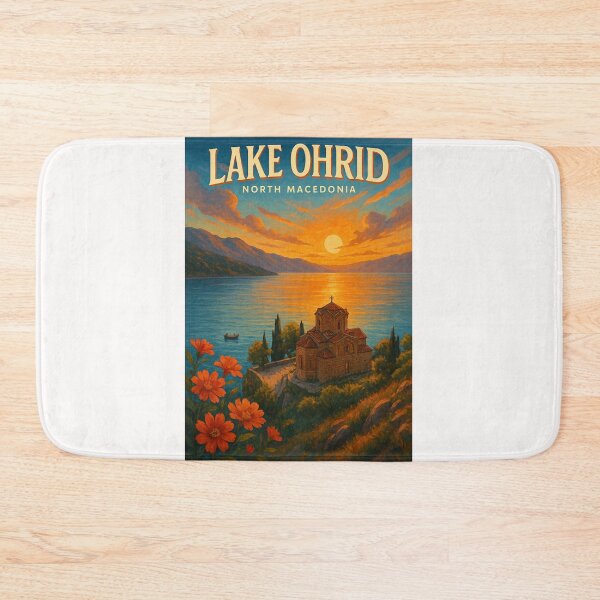 Item preview, Lakeside Evening at Saint John at Kaneo, Lake Ohrid designed and sold by Places On Earth.